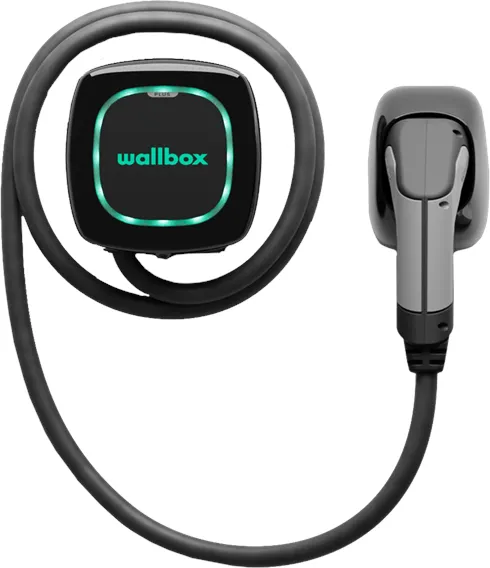 Wallbox Pulsar Plus laadstation met Wi-Fi, 22 kW, 7 meter, Type 2, zwart