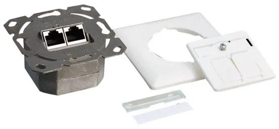 LogiLink Cat.6A wandcontactdoos 2 x RJ45 afgeschermd signaal wit