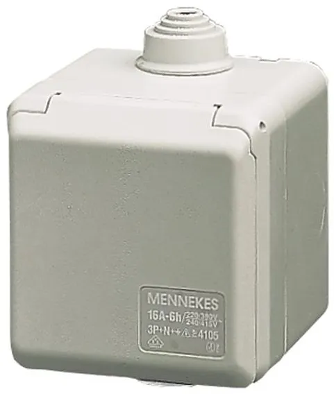 Mennekes CEE wandcontactdoos buiten 3-polig 16A 230V IP44 6H 4102